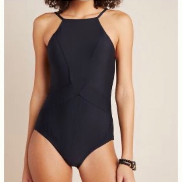 NWT black anthropologie one piece swimsuit - Picture 5 of 6
